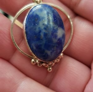 A Sterling Silver and Blue Sodalite Pendant